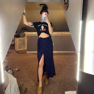 Plaid wrap skirt